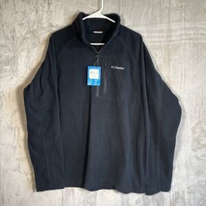 Columbia Mens Size XL Hoodie Sweatshirt Pullover Drawstring Quarter Zip Black